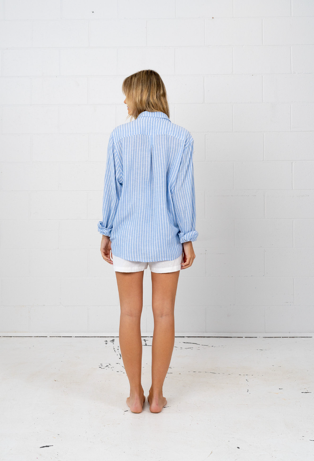 Freddie Shirt - Sky & White Stripe